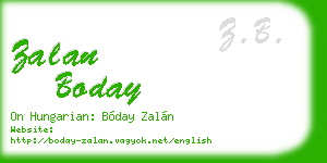 zalan boday business card